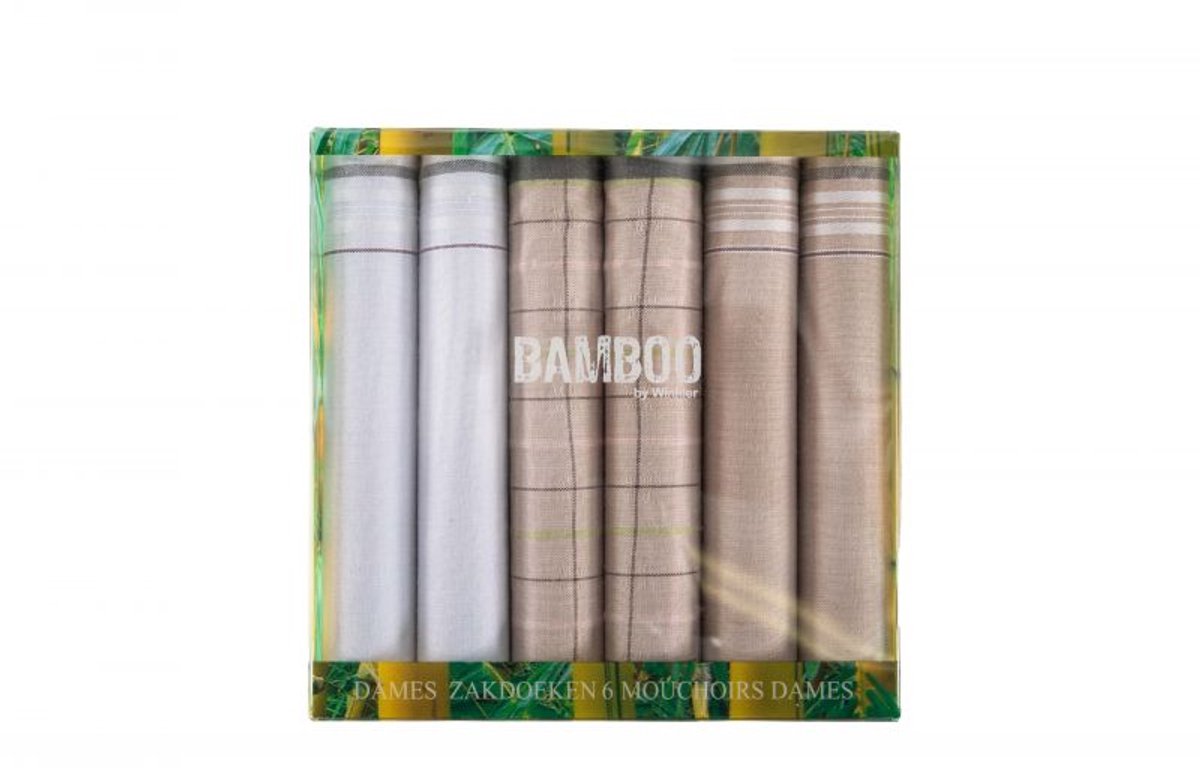 Dameszakdoeken bamboe | 6 stuks | Assortibox zakdoeken
