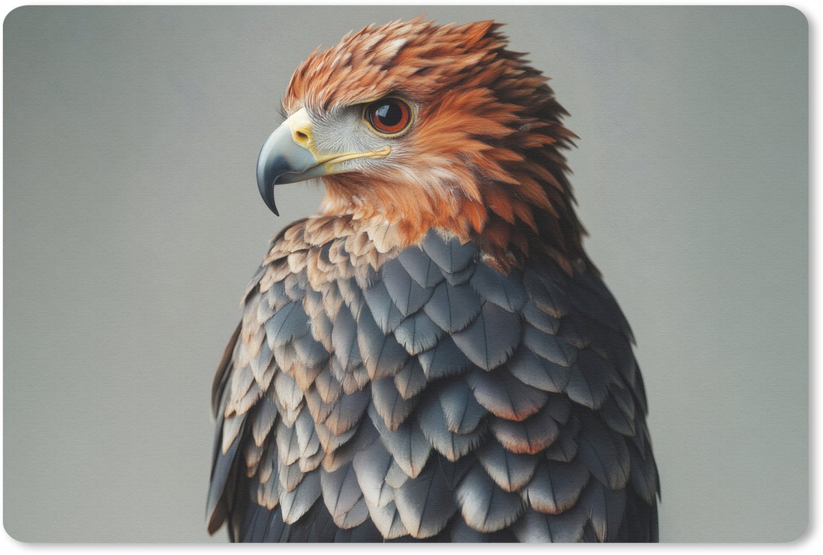 Muismat 27x18 cm - Mousepad Vogel - Realistisch - Veren - Bruin - Muismatten