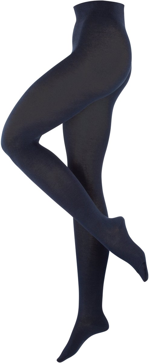 Esprit Cotton Feeling ondoorzichtig katoen panty dames blauw - maat 38-40
