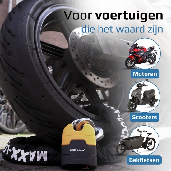 Maxx-Locks Ohura ART 4 Motorslot / Scooterslot - Kettingslot met 12 mm Dikke Schakels - Art Gekeurd Slot voor Motor en Scooter & Brommer - 200 cm van Maxx-Locks — afbeelding 2
