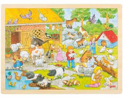 foto van Goki Houten Legpuzzel Kinderboerderij, 48st.