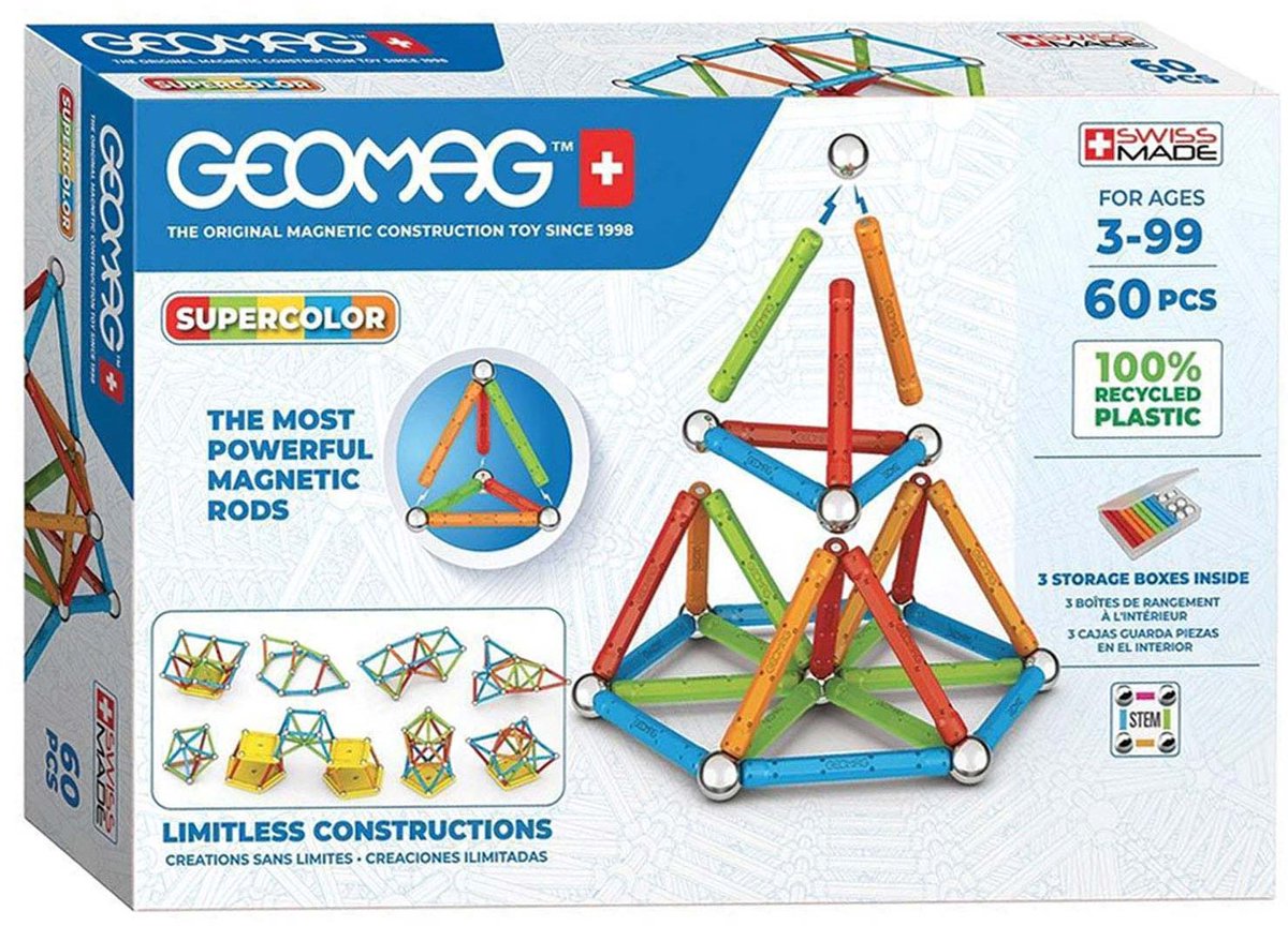 Geomag Super Color Recycled - Magnetisch Constructiespeelgoed met Panelen - 60-delig - Vanaf 3 jaar — afbeelding 22