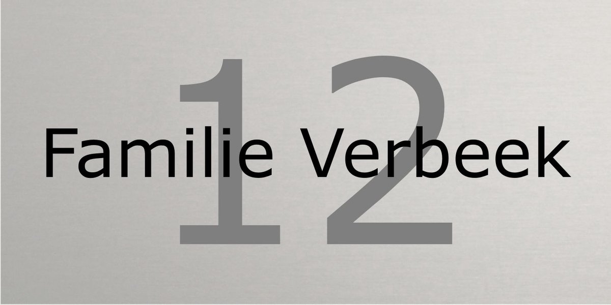 Naambordje voordeur aluminium mat 30x15cm AM10