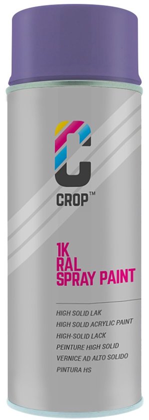 Bombe aérosol CROP RAL 4005 Bleu-lilas - Mat - 400 ml - Peinture aérosol Lilas - 100 % grand teint - Séchage rapide - Intérieur et extérieur - RAL4005