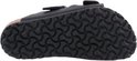 Zool van zwarte Birkenstock Arizona slipper met patroon.