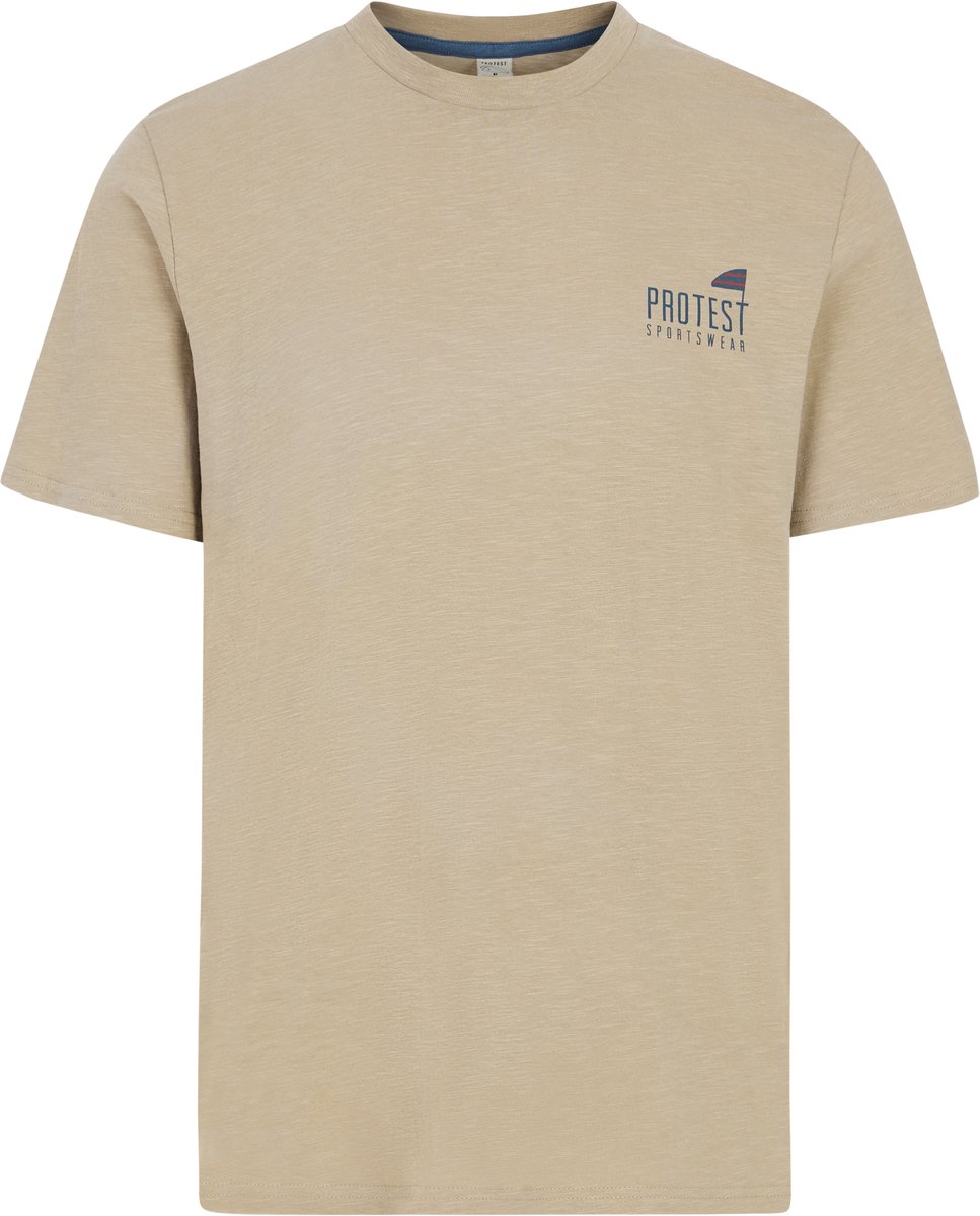 Protest Prtoxford – T shirt Heren – Korte mouwen – Ronde hals Bamboobeige