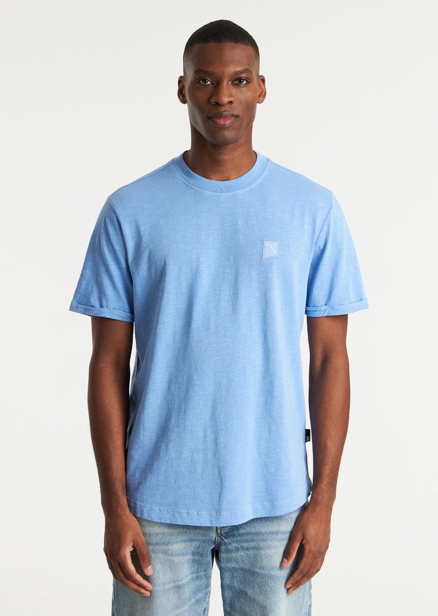 CHASIN' Shirt Heren - Regular Eenvoudig T-Shirt - Brody Slub - Lichtblauw