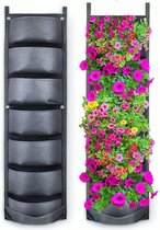 Verticale Tuin met Watersysteem - Verticale Moestuin - Plantenbak – Plantentoren – Moestuinbakken – Kweekbak – 7 Zakken - Zwart