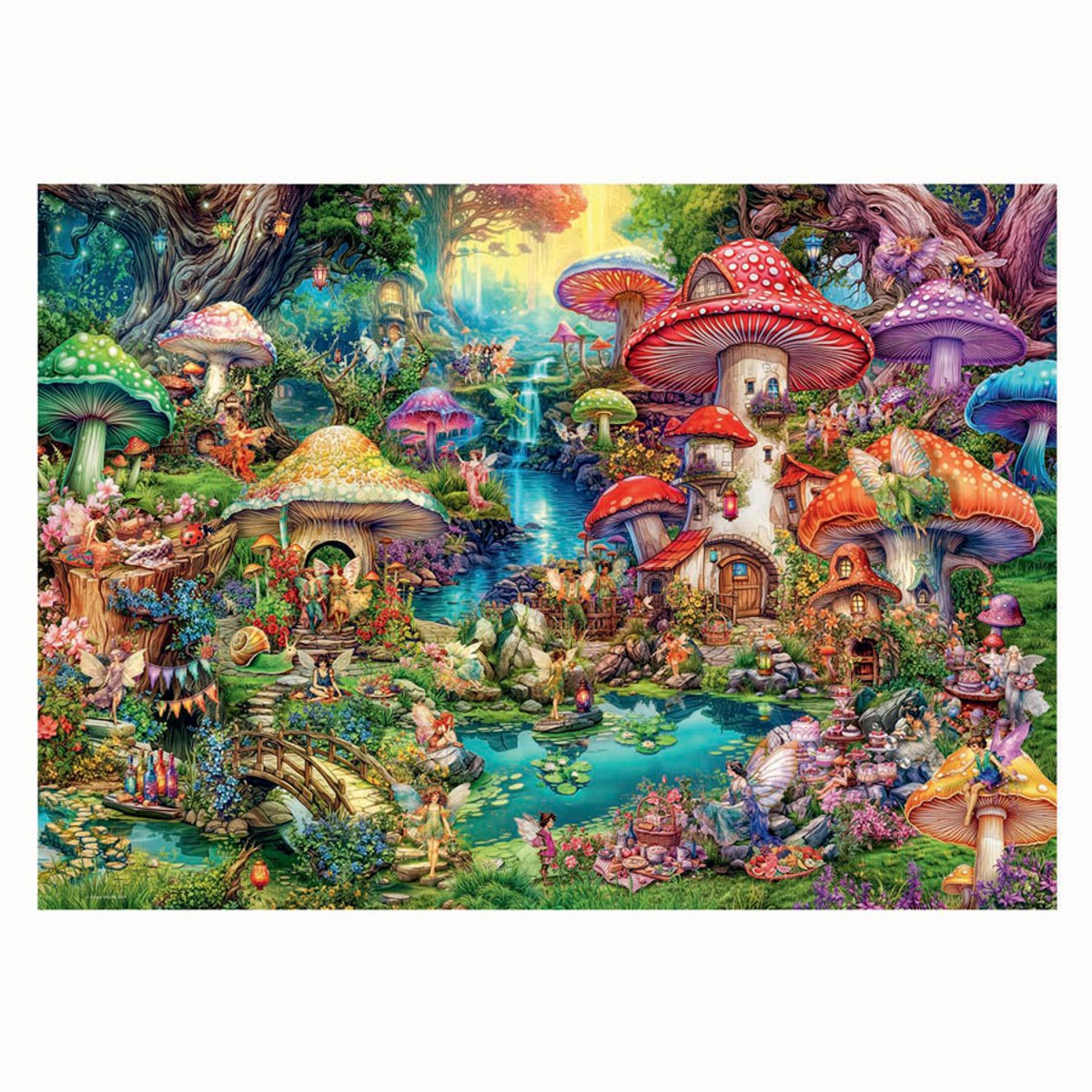 Ravensburger - Merry Mushroom Village - Puzzel - 1000 Stukjes — afbeelding 7