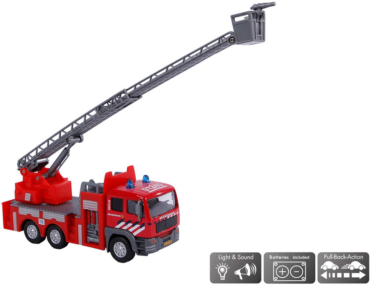 Kids Globe Die-cast Brandweer Ladderwagen NL, 16cm — afbeelding 9