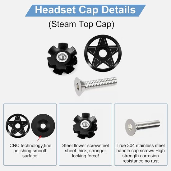 Fietsheadset, 34 mm Mountainbike Racefiets Lager Headset Aluminiumlegering Fiets Voorvork Stuurpen Headset voor 28,6 mm Rechte Stuurvork Lager(Zwart