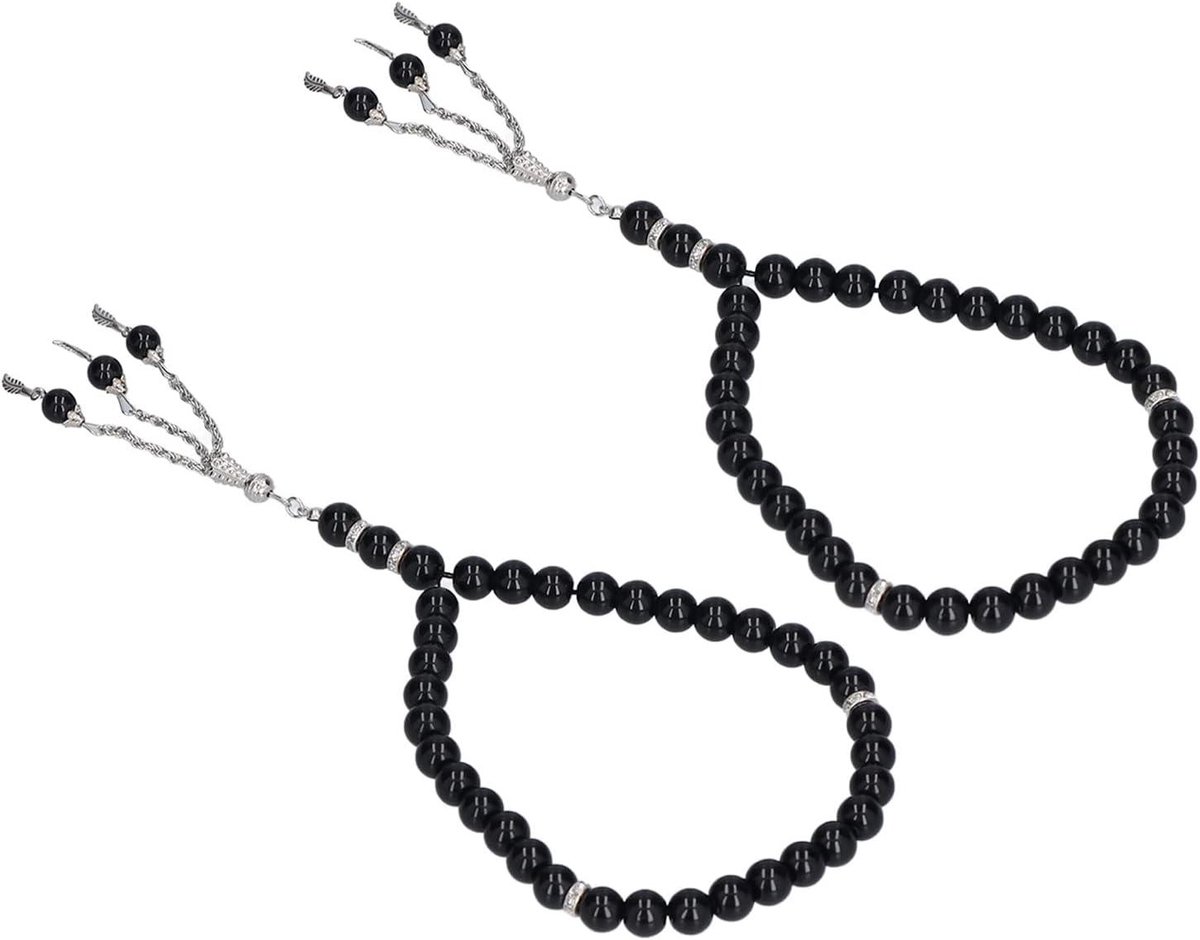 Muslims Prayer Beads, 33 Tasbih Ice Cracked Glass Rosary