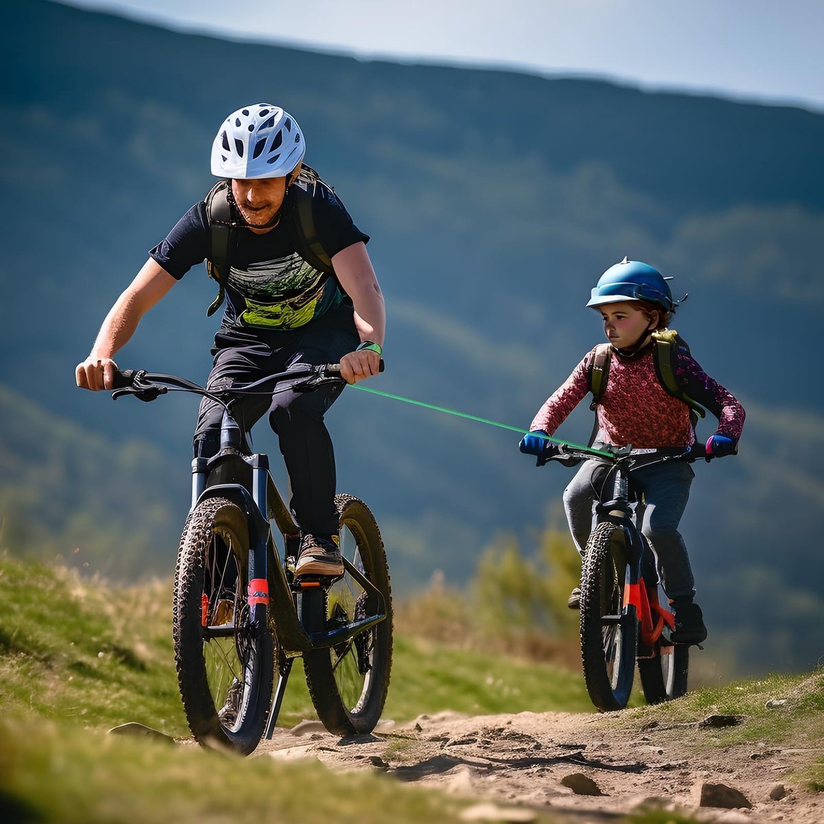 Ibenzoa® Veilig en Efficiënt Intrekbaar Fietstrekkoord voor Ouders en Kinderen, 2,5 Meter Lang, Tot 225 kg