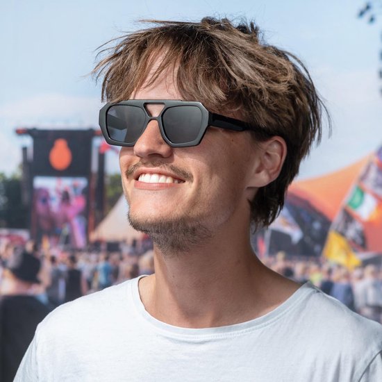 Pilotenbril - Zonnebrillen - Festival bril - Rave bril - Glasses - Classic model - Zwart van Merkloos — afbeelding 3