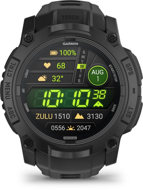Garmin Instinct® 3 – 50 mm, AMOLED, Tactical Edition Zwart met zwart siliconen band