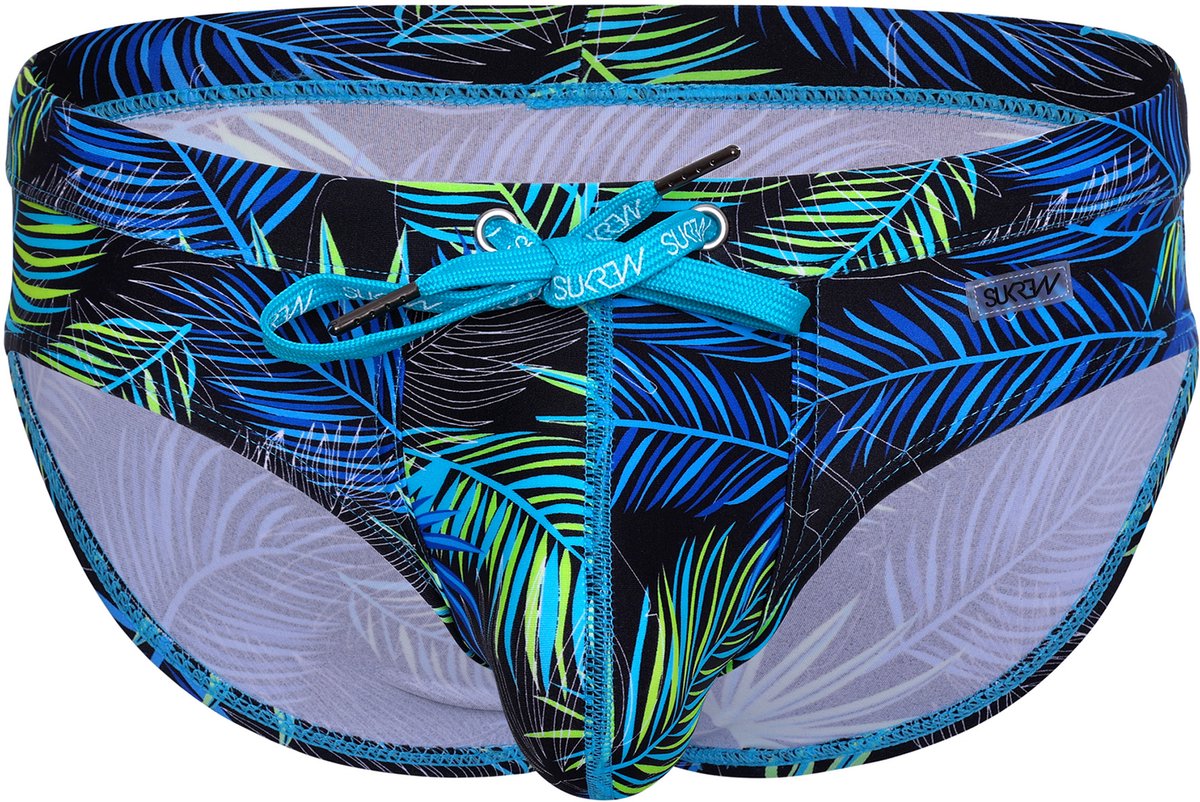 SUKREW Torrent Swim Brief Multipack 1x Lime + 1x Retro Lime + 1x Tropical Lime - Heren Zwemslip - Zwem Slip voor Man - Mannen Brief — afbeelding 5