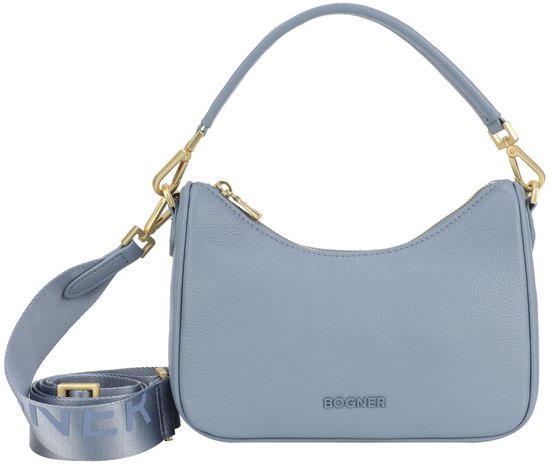 Bogner Cuir Sac à épaule bandoulière Pontresina Lora Shoulderbag Lightblue Bleu clair