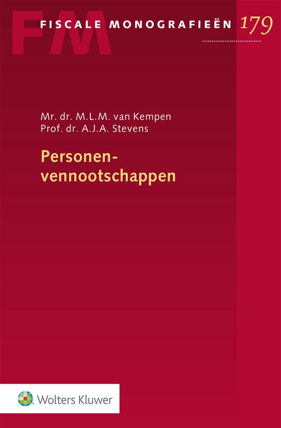 Fiscale monografieën 179 - Personenvennootschappen - cover