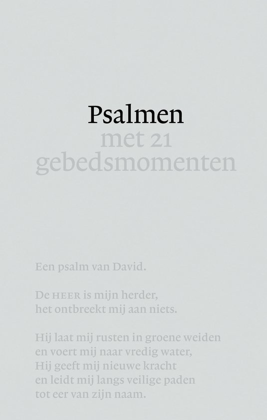 Livre intitulé "Psaumes avec 21 moments de prière". Texte : "L'Éternel est mon berger ; je ne manquerai de rien."