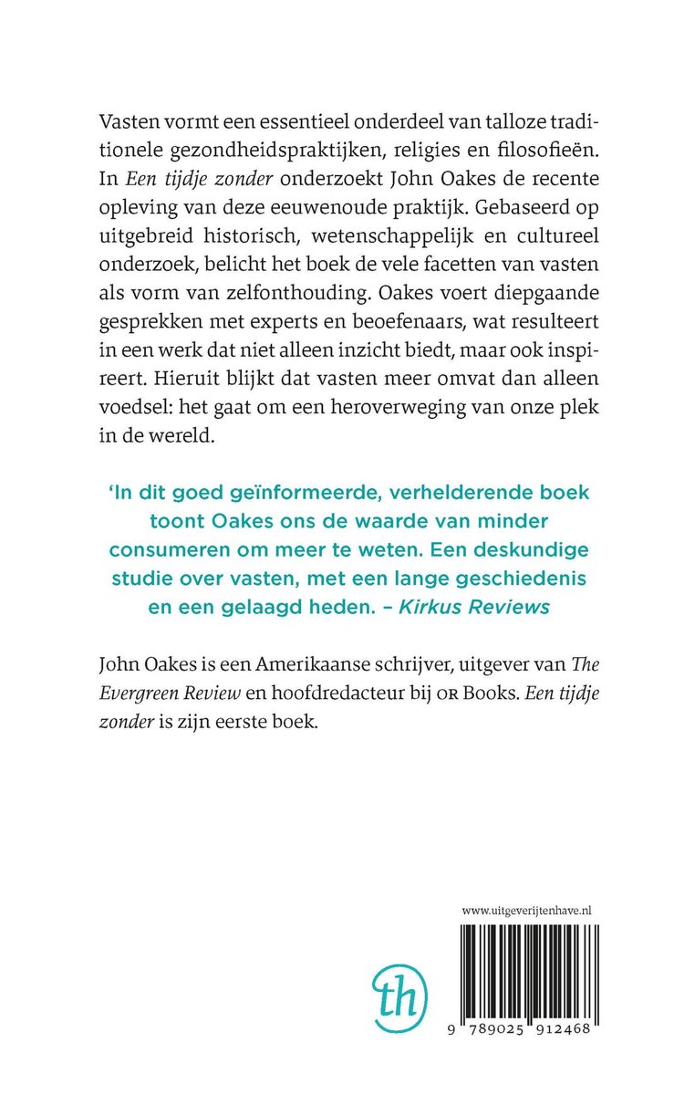 Een tijdje zonder - back cover