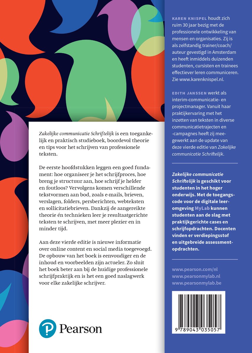 Zakelijke communicatie - Schriftelijk, 4e editie met MyLab NL toegangscode - back cover