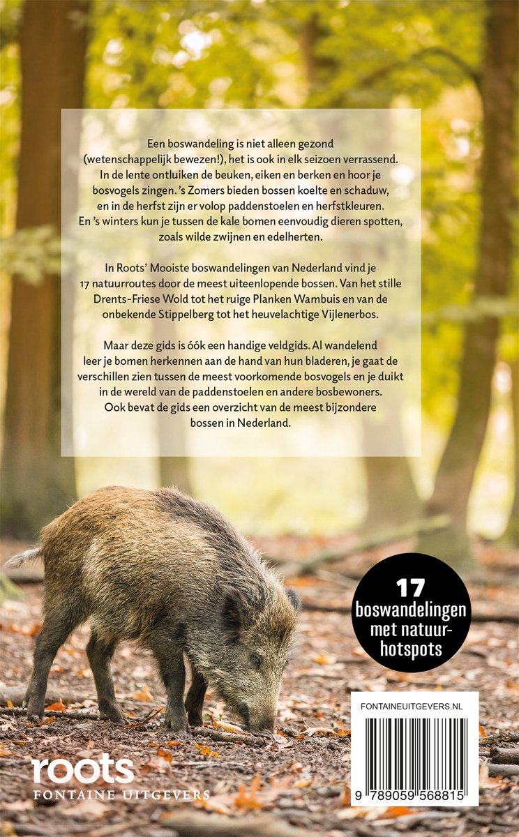 Roots wandelgids 1 - De mooiste boswandelingen van Nederland - back cover