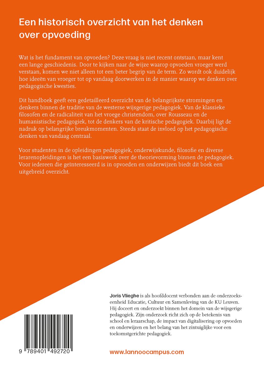 Wijsgerige pedagogiek - back cover