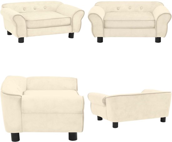vidaXL Hondenmand 50x40x30 cm stof crèmekleurig oine kopen