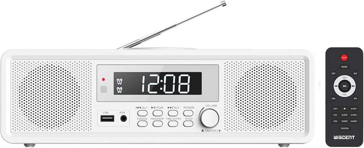 Compacte radio met CD-speler en Bluetooth – Multimedia audio-oplossing met USB en dubbele wekker