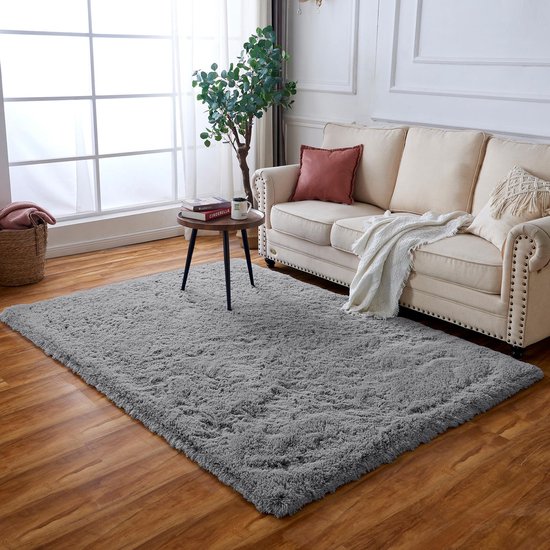 the carpet Foxy Shaffy - Hoogpolig Tapijt Woonkamer & Slaapkamer, Wasbaar & Antislip, Zand, 200 x 290 cm