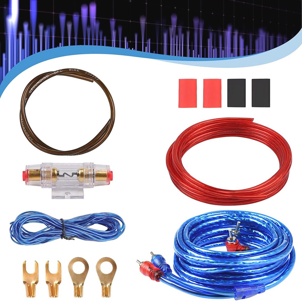 Versterkerkabelset voor Auto 800W - 5 Meter Aansluitset voor Subwoofer en Eindversterker