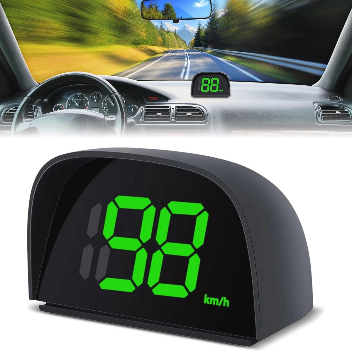 Universele Digitale Snelheidsmeter voor Auto, Motorfiets en Fiets - HUD Head Up Display