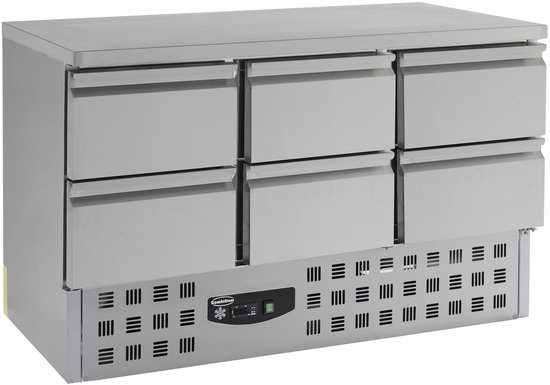 Combisteel Koelwerkbank 400L Met 6 Laden - 1365x700x875mm