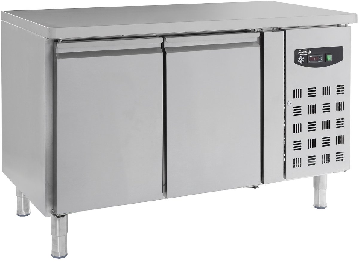 Combisteel Koelwerkbank - 282L - 2 Deuren 1/1 GN - +2°C/+8°C - Geforceerd - 0.34kW - 1360x700x850mm