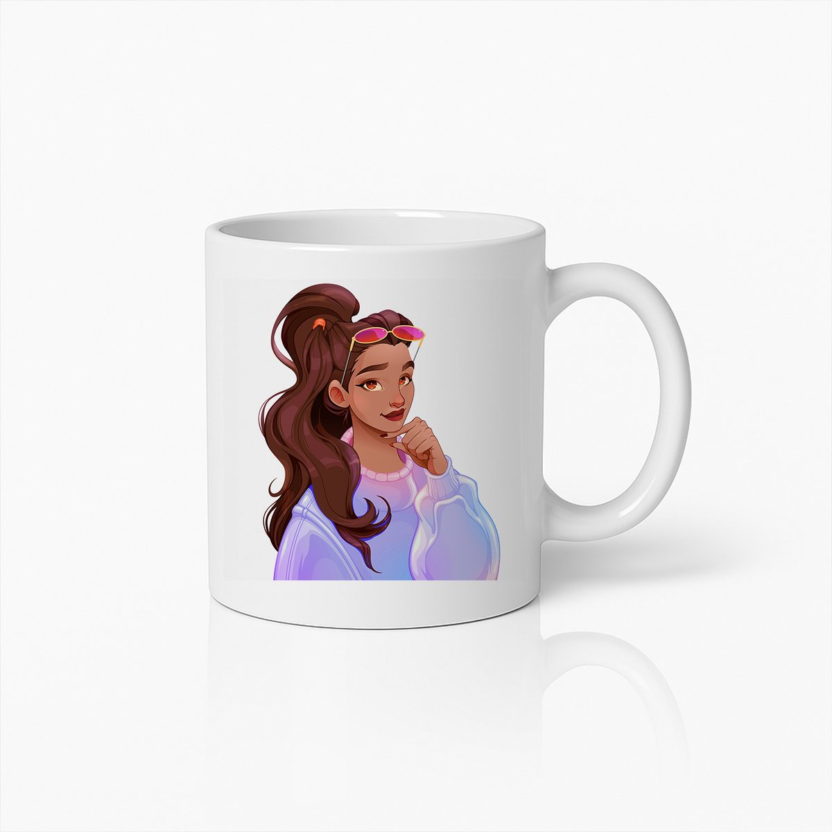 Stijlvolle Vrouw Portret Mok – Trendy Artistieke Koffiebeker voor Dagelijks Gebruik