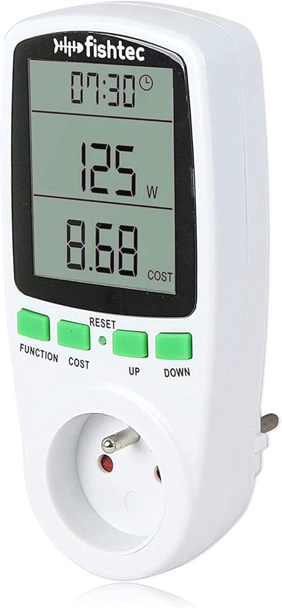 Wattmeter Elektriciteitsmeter met Groot LCD Display - Stroomverbruik Meten en Kosten Besparen
