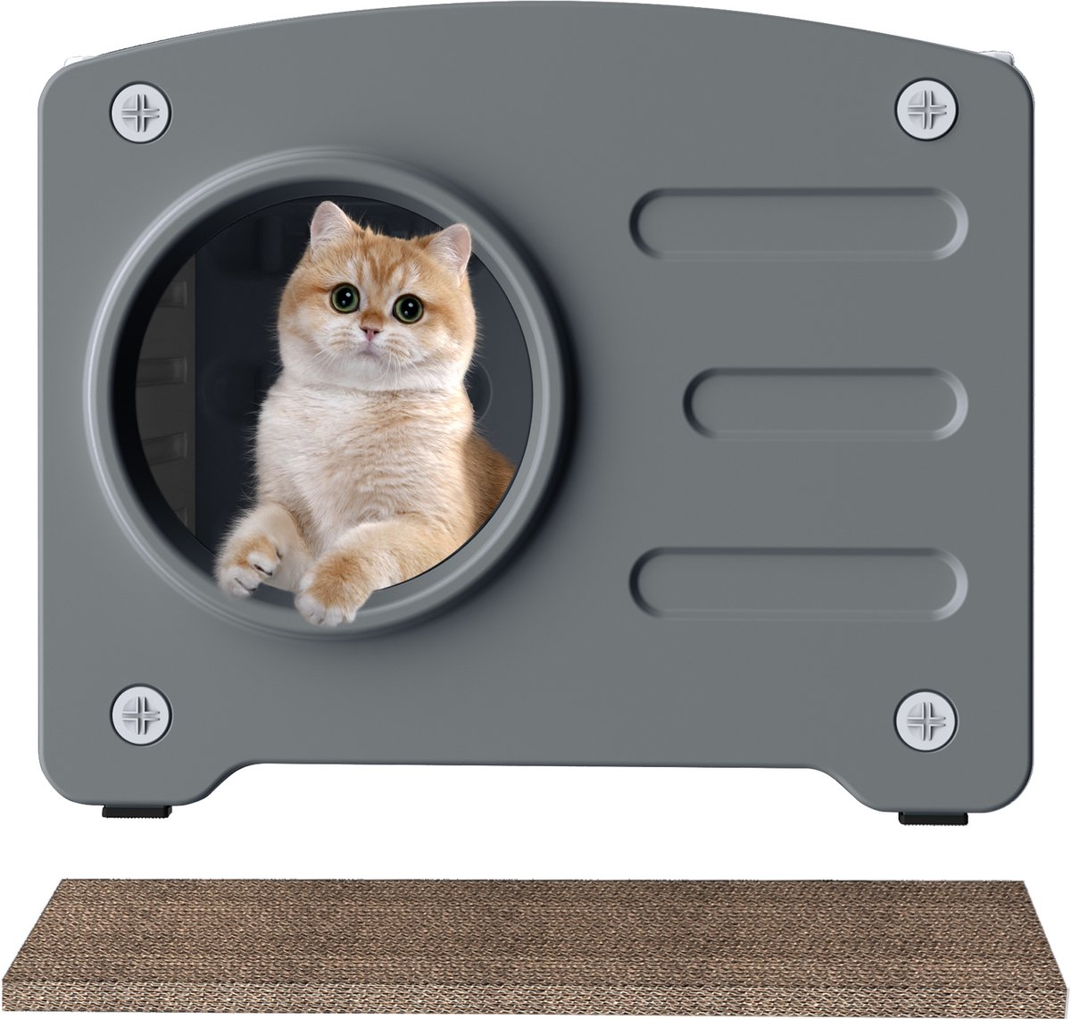 Aufun Kattenhuis voor buiten - Waterdicht, weerbestendig & geïsoleerd - 55.3x40.5x46 cm