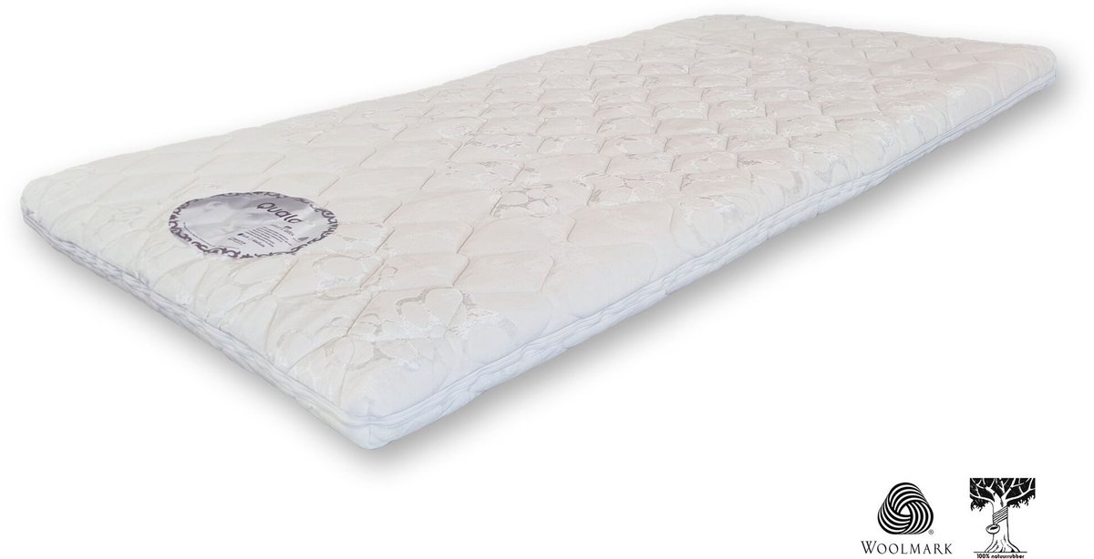 Mahoton Topmatras Quala Natuurrubber Medium 90x210 cm - met gratis Teddy molton