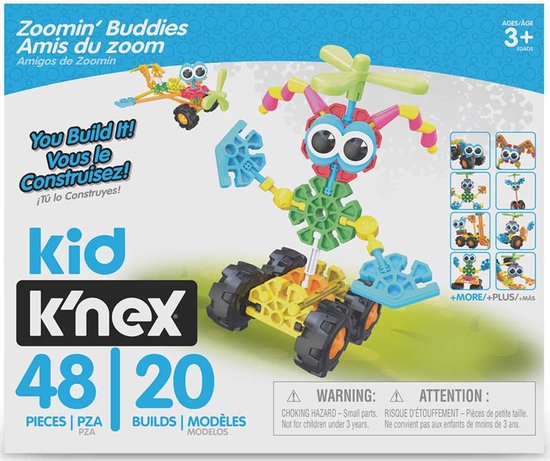 KID KNEX ZOOMIN BUDDIES 20 MODEL BUILDING SET.