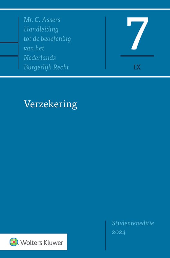 Asser 7-IX Verzekering - Studenteneditie - 2024 - cover