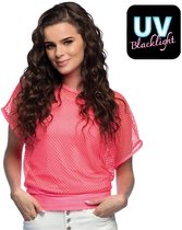 Boland - Visnet top neonroze (M/L) - Volwassenen - Hippie - 80's & 90's - Disco