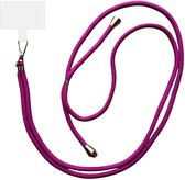 Smartphonica Telefoonkoord Universeel - verstelbaar afneembaar koord voor mobiele telefoon - 150 CM - Telefoonketting Paars Roze