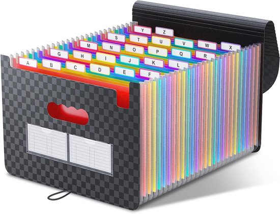 SKYDUE Uitbreidende bestandsmap met 8 zakken, accordeon File Organizer, draagbare bonnen papieren documenten organizer, briefformaat archiefmap school kantoorbenodigdheden, roze