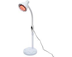 Infrarood Warmtelamp 275W Enkelvoudige Kop – Thermotherapielamp – Pijnverlichting – 360° Verstelbaar – Traploos Regelbare Temperatuur – Flexibele Arm – Veiligheidsrooster – Hoogte Verstelbaar – Voor Rug, Nek, Knieën, Gewrichten – Thuis of Salon