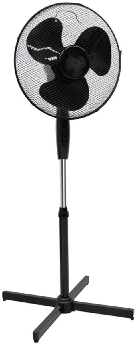 Conway Living® - Ventilator Staand - Statiefventilator - Statiefventilator met 3 snelheidsstanden 50V tot 230V - Verstelbare Hoogte - Ø 40 cm, 45 Watt - 85° Graden Draaifunctie - Zwart