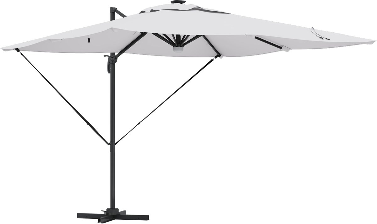 vidaXL - Roma - Parasol - Beige - 286 - x - 284 - x - 270 - cm - Aluminium - en - Polyester