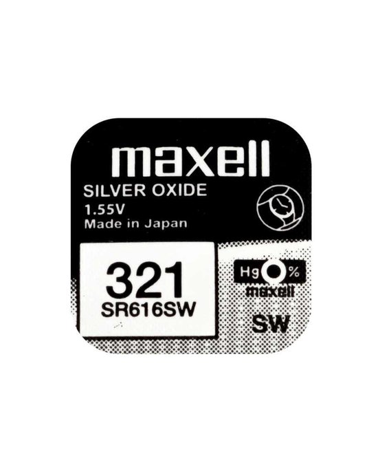 MAXELL 321 / SR616SW zilveroxide knoopcel horlogebatterij 1 (EEN) stuks