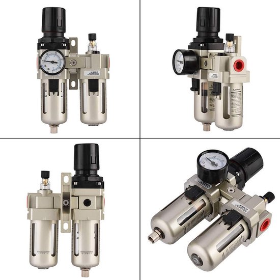 AFC2000 Filtre Régulateur + Lubrificateur Pour Compresseur Air, Séparateur Eau-huile 1/4
