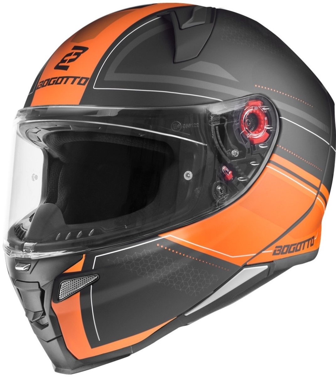 Bogotto FF110 Cinder Mat Zwart Oranje Integraalhelm - Maat XXL - Helm