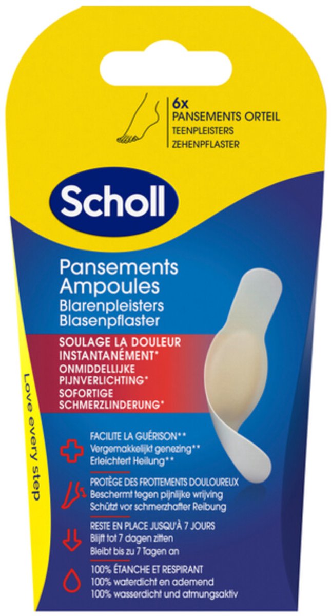 Goedkoopste Scholl Blarenpleisters Tenen - 6 Blaarpleisters - Waterdichte Pleisters - Ademend - Tegen Wrijving